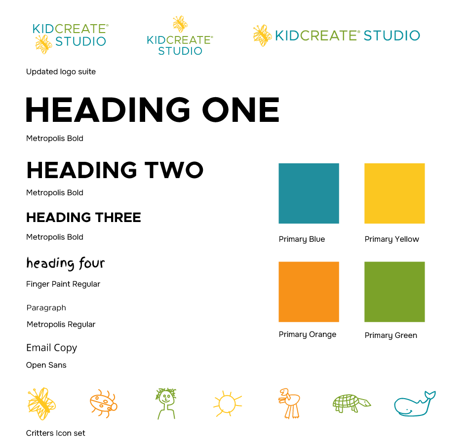 graphic designer for hire kidcreate studio style guide
